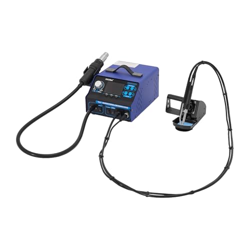 KANBCNG 992DA+ Multifunktions-Lötkolbenstation Löt und Entlötstation mit LCD-Display PID-Echtzeit-Temperaturregelungsprogramm °F/°C Umrechnung 3-in-1Lötstation Heißluftlötstation Nachbesserungsstation von KANBCNG