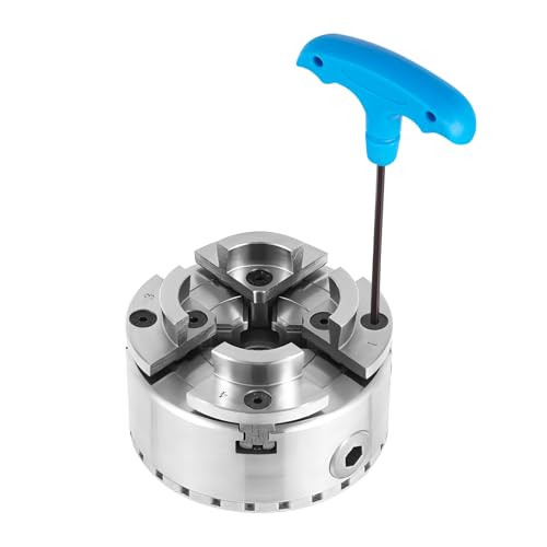 KANBCNG Backenfutter Drechselfutter M33-Gewinde 3000 U/min Abnehmbares Spannbereich 96-125 mm Selbstzentrierungsfunktion 4-Backen-Spannfutter mit 2 Schraubenschlüssel Drehmaschinenfutter Drehfutter von KANBCNG