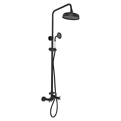 KANBCNG Duschsystem mit Duschzubehör Regenduschköpfe Einstellbarer Duschstange Höhe 90–115 cm Kopf/Handbrause Wandmontage Regendusche Rund Kopfbrause Duschsets Überkopfbrause Set Schwarz KANBCNG Duschsystem mit Duschzubehör Regenduschköpfe Einstellbarer Duschstange Höhe 90–115 cm Kopf/Handbrause Wandmontage Regendusche Rund Kopfbrause Duschsets Überkopfbrause Set Schwarz von KANBCNG