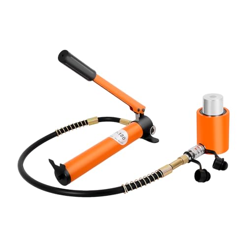 KANBCNG Handpumpe Hydraulik Hydraulikzylinder Presse Hydraulikzylinder 20t 50mm Hebebock Richtsatz mit Handpumpe CP-180 Manuelle Hydraulische Pumpe 70Mpa 350CC für Heben Biegen Richten usw von KANBCNG