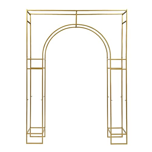 KANBCNG Hochzeitsbogen Metallbogen Hintergrundständer Quadratischer Torbogen Hochzeit Hintergrund Goldener Bogenrahmen Outdoor Gartenparty Dekor Stützbögen für Kletterpflanzen 1.8 x 2.4m KANBCNG Hochzeitsbogen Metallbogen Hintergrundständer Quadratischer Torbogen Hochzeit Hintergrund Goldener Bogenrahmen Outdoor Gartenparty Dekor Stützbögen für Kletterpflanzen 1.8 x 2.4m von KANBCNG