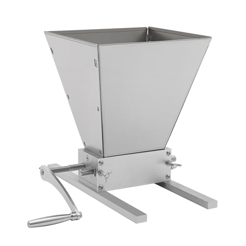 KANBCNG Manuelle Malzmühle Edelstahl Getreidemahlwerk Einstellbarer Walzenabstand 0–2,5 mm Trichterkapazität 4 l Walze Getreidemühle Futtermühle Haferquetsche Manuell Schrotmühle von KANBCNG