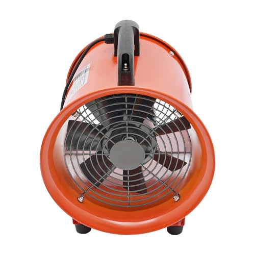 KANBCNG Tragbares Gebläse Gebläse mit 10m PVC Kanalschlauch Reinkupfer-Motor mit Netzabdeckung Wasserdicht Funktion für Fabriken Keller usw Orte die Belüftung und Luftaustausch Erfordern von KANBCNG