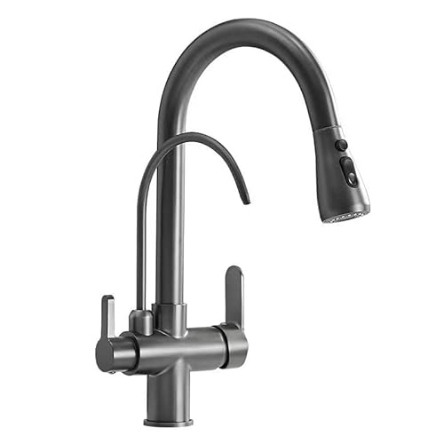 KANBUN 3-Wege-Küchenhahn mit Wasserfilter, 360 ° -Drotation, 2 Sprühmodi, Auszugsmischhahn, graues Waschbecken für die einfache Reinigung und vielseitiger Gebrauch KANBUN 3-Wege-Küchenhahn mit Wasserfilter, 360 ° -Drotation, 2 Sprühmodi, Auszugsmischhahn, graues Waschbecken für die einfache Reinigung und vielseitiger Gebrauch von KANBUN