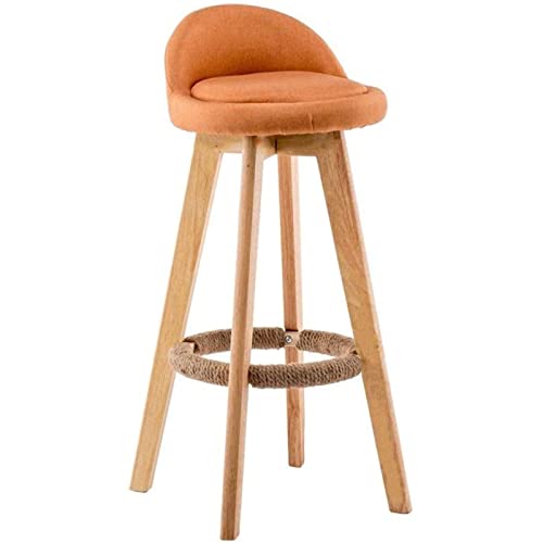 KANBUN 360 ° rotierende Massive Holzstange moderner Stuhlbaumwäschessitzkissen und handgefertigtes Hanfseilschemel (Größe: 60 cm, Farbe: Orange) von KANBUN