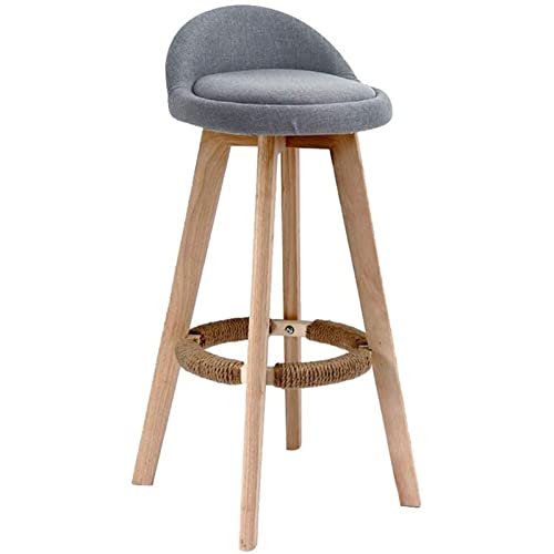 KANBUN 360 ° rotierende Massive Holzstangen Moderne Stuhlbaumwäsche -Leinensitzkissen und handgefertigtes Hanfseilschemel (Größe: 70 cm, Farbe: Grau) von KANBUN