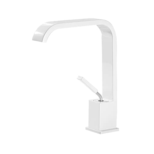 KANBUN Becken Wasserhahn Wasserfall, Messingbadezimmer, Waschbecken heißer und kalter Mix -Wasserhahn, Eingriff Wasserfall Badezimmer Küchenarmatur, Schwarz (Farbe: Blanc) von KANBUN