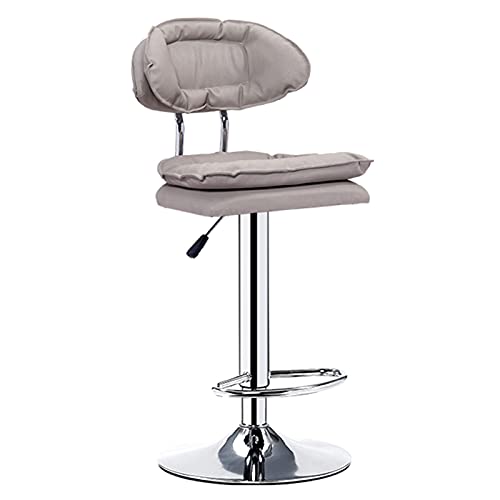 KANBUN Drehbar Moderner Schreibtisch Home Essstuhl mit PU-Weichsitze und Fußstütze Rückenlehne, Sitzhöhe eingestellt 60-80 cm (Farbe: Grau) von KANBUN
