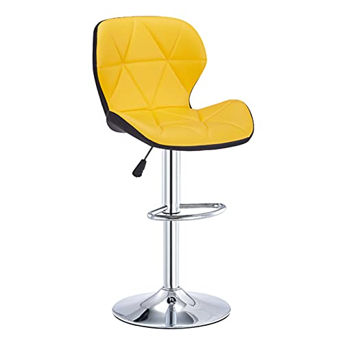 KANBUN Drehfunkstuhlbar mit Rückenlehne bequemer Schwammpads Barstools, Hebeanpassung 60-80 cm Ladung 200 kg (Farbe: Gelb) von KANBUN