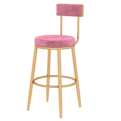 KANBUN Einfach mit weichem Samtpad und runden Formfußstütze Moderne goldene Bein -Esstuhlstuhl, sitzende Höhe 75 cm (Farbe: Pink) von KANBUN