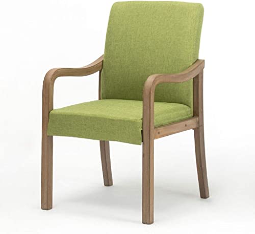 KANBUN Esszimmerstühle hölzerne ESS-/Seitenstühle mit Arm, zeitgenössischer Stoff gepolsterte Freizeit -Gastempfangstuhl (Farbe: E) von KANBUN