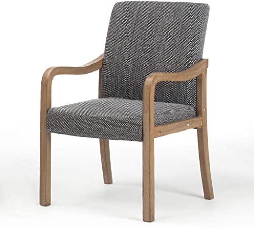 KANBUN Esszimmerstühle hölzerne ESS-/Seitenstühle mit Arm, zeitgenössischer Stoff gepolsterte Freizeit -Gastempfangstuhl (Farbe: E) von KANBUN