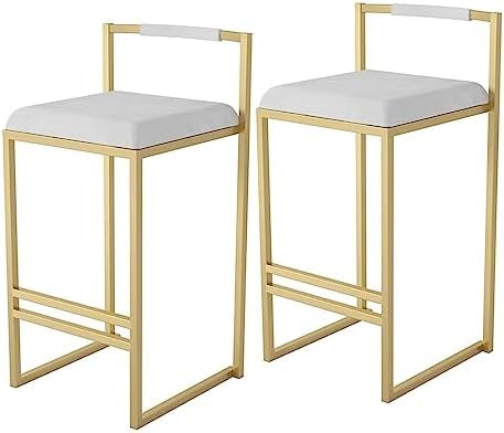 KANBUN Frühstücksbar Stühle Counter Height Barhocker Barhocker Hochhocker mit Rücken, Barstühle Hocker mit Samtsitz für Bistro Essfrühstück Kitchen Island (Größe: 65 cm, Farbe: Schwarz) von KANBUN