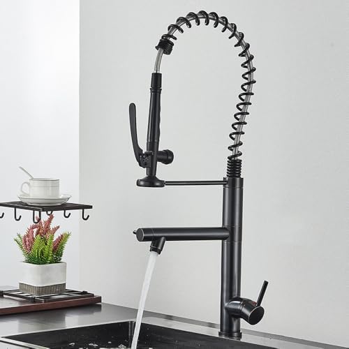 KANBUN Gebürstete Nickelküchenmischer -Wasserhahn Eingriff ein Griff heißer kalter Tap Waschbecken 360 Rotation Waschtisch, schwarze Bronze KANBUN Gebürstete Nickelküchenmischer -Wasserhahn Eingriff ein Griff heißer kalter Tap Waschbecken 360 Rotation Waschtisch, schwarze Bronze von KANBUN