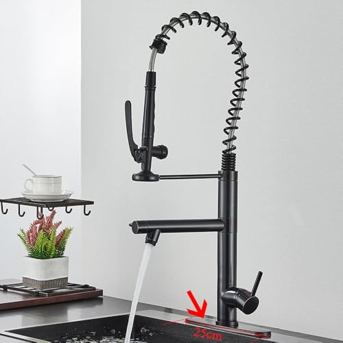 KANBUN Gebürstete Nickelküchenmischer Wasserhahn Eingriff ein Griff heißer kalter Tap Waschbecken 360 Rotation Waschtisch, schwarze Bronzeabdeckung KANBUN Gebürstete Nickelküchenmischer Wasserhahn Eingriff ein Griff heißer kalter Tap Waschbecken 360 Rotation Waschtisch, schwarze Bronzeabdeckung von KANBUN