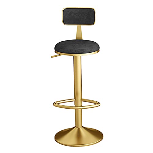 KANBUN Hocker moderner Haus für Hausstuhl rotierende Hebebar mit bequemer Schwammpolster Rückenlehne Footstütze 40 cm Chassis hoch, Ladung 200 kg (Farbe: Schwarz) von KANBUN
