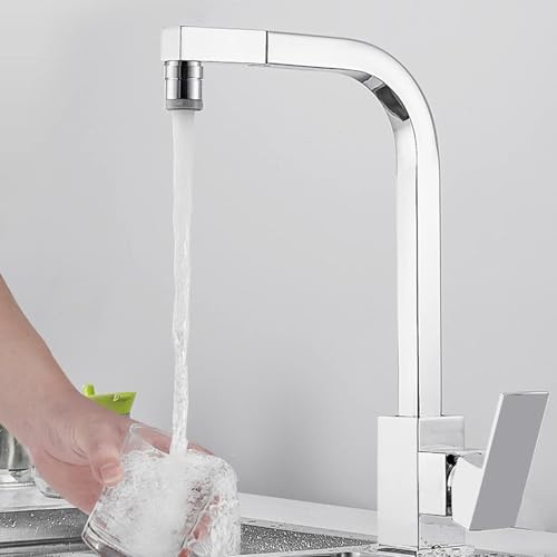 KANBUN Küchenspülbeckenmixer Wasserhahn Messing heißes Wasser und kalte Rotation Wasserhahn (Cromo) aus von KANBUN