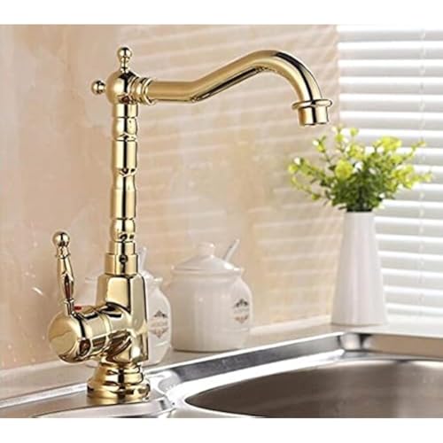 KANBUN Küchenspüle Wasserhahn kompatibel mit Bar Farmhouse Commercial, europäischer Retro -Stil und Goldoberflächenhahn (Modell 2) von KANBUN