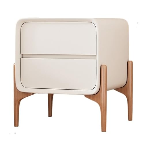 KANBUN Massivholz Nachttisch mit Mikrofaserleder - Hochbein -Design Retro -Seitentisch mit Folie 2 Schublade für Schlafzimmer, Wohnzimmer (Farbe: Weiß, Größe: 15.7''x15.7''x19.7 KANBUN Massivholz Nachttisch mit Mikrofaserleder - Hochbein -Design Retro -Seitentisch mit Folie 2 Schublade für Schlafzimmer, Wohnzimmer (Farbe: Weiß, Größe: 15.7''x15.7''x19.7 von KANBUN