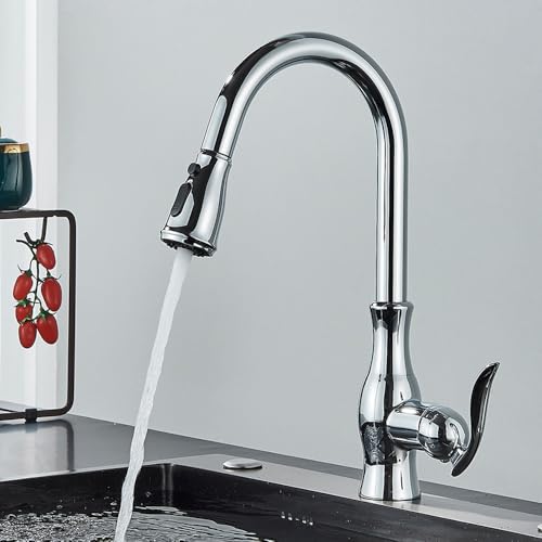 KANBUN Mattschwarzer Pull Down Kitchen Wasserhahn Deck Mount Heiße und Colmixer Tap Drehen 2 Modi Kopfspüle Kichen Fuacet, Chrom KANBUN Mattschwarzer Pull Down Kitchen Wasserhahn Deck Mount Heiße und Colmixer Tap Drehen 2 Modi Kopfspüle Kichen Fuacet, Chrom von KANBUN