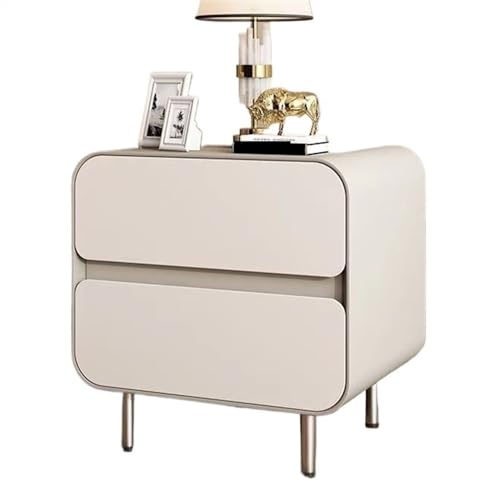 KANBUN Minimalistischer Holz Nachttisch mit 2 Schubladen, modernem Design Nachttisch, Endtisch für kleine Räume, Schlafzimmer, Wohnzimmer (Farbe: Beige, Größe: 17,7''x15.8'x19.7 KANBUN Minimalistischer Holz Nachttisch mit 2 Schubladen, modernem Design Nachttisch, Endtisch für kleine Räume, Schlafzimmer, Wohnzimmer (Farbe: Beige, Größe: 17,7''x15.8'x19.7 von KANBUN