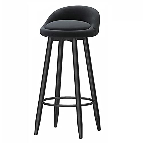 KANBUN Moderne Barstools Balcony Cafe Essstuhl mit Rückenlehne, bequemes Samtkissen und Fußruhestriegel, Sitzhöhe 65/75 cm Optional (Größe: 65 cm, Farbe: 002) von KANBUN