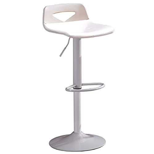 KANBUN Moderne Eisenschwenkbar Heim Wohnzimmer Balkon Freizeit mit PU-Sitzfläche und weiße Stuhlbeine, einstellbare 60-80 cm (Farbe: Weiß) von KANBUN