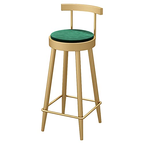 KANBUN Moderne Goldene Beinstuhl Samt Sitzoberfläche mit Rückenlehne und Fußstütze, für Jede Heimdekoration, Sitzhöhe 65/75 cm (Größe: 75 cm, Farbe: Grün) von KANBUN