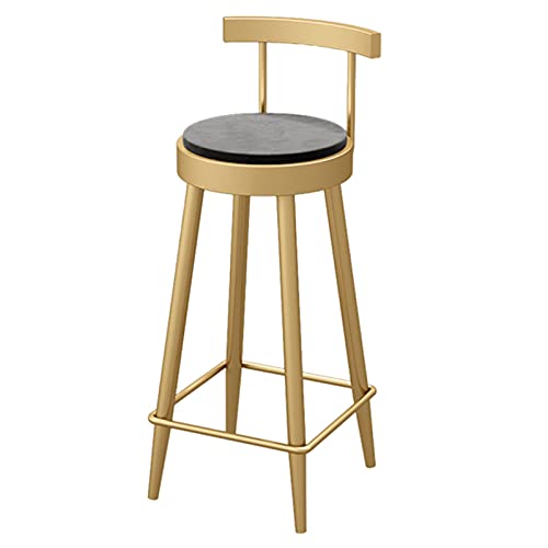 KANBUN Moderne Goldene Beinstuhl Samt Sitzoberfläche mit Rückenlehne und Fußstütze, für Jede Heimdekoration, sitzende Höhe 65/75 cm (Größe: 65 cm, Farbe: Grau) von KANBUN