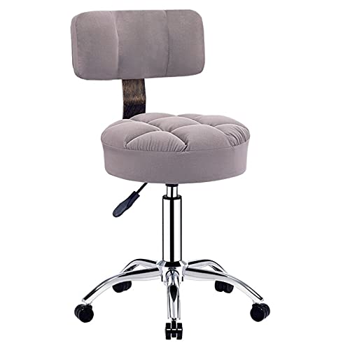 KANBUN Moderne Rolling Bar Hiversable Swivel Office Work Stuhl, Barstools mit weicher Sitzoberfläche und Universalrädern, Einstellung 47-62 cm (Farbe: Grau) von KANBUN