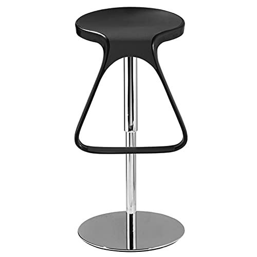 KANBUN Moderne Schwenkbar Heim Wohnzimmer Balkon Freizeit mit ABS-Sitzoberfläche und Metallbasis, einstellbare 61-81 cm (Farbe: Schwarz) von KANBUN
