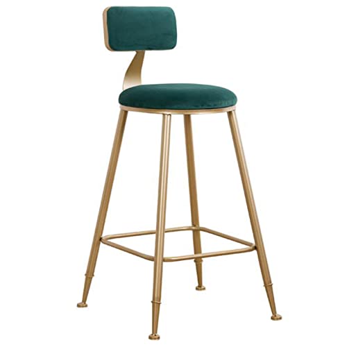 KANBUN Moderne Simplicity Chair Freizeit -ESS -Samt -Pad -Bar mit Goldener Ergonomie Rückenlehne und solide Fußstütze, 40x40x75 cm (Farbe: Grün) von KANBUN