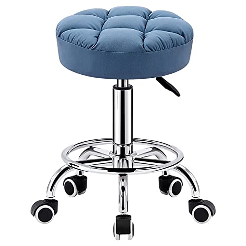 KANBUN Moderner Bar Cafe Counter 360 ° Wirbler Essstuhl 49-62 cm einstellbar mit Metall 5 Klaue und Gummirädern, hellblau KANBUN Moderner Bar Cafe Counter 360 ° Wirbler Essstuhl 49-62 cm einstellbar mit Metall 5 Klaue und Gummirädern, hellblau von KANBUN