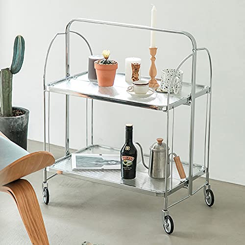 KANBUN Rolling Cart Rolling Cart, 2-stufige transparente Acryl-Mobile Storage Trolley mit Rollen, Rolling Organizer Service Cart für Schlafzimmer Küche Badezimmer Esszimmer Garage von KANBUN