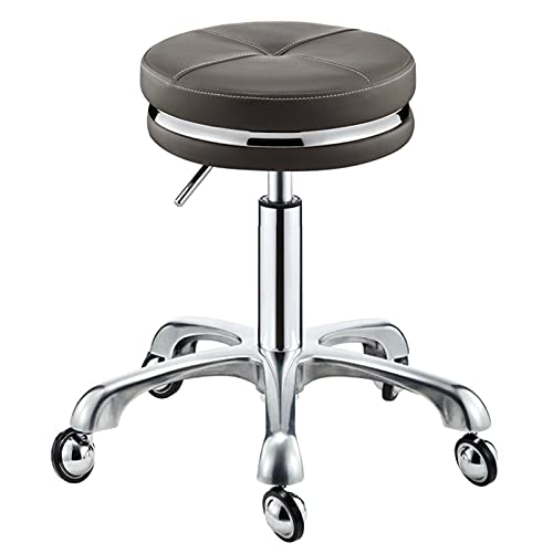 KANBUN Rolling Stange rotierende Hebezweile, runde eith Edelstahlscheibe blockiert kein Haar, verstellbare 45-58 cm (Farbe: Grau) von KANBUN