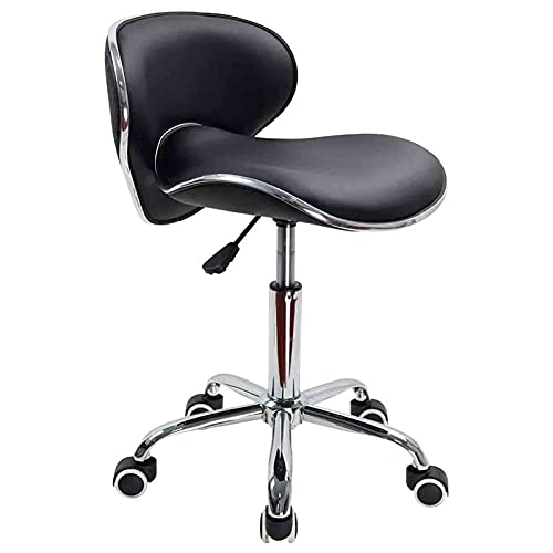 KANBUN Schönheitssalons Moderner Barstuhl Rolling Arbeit mit Rückenlehne und Universalriemenscheibe, sitzende Heide verstellbar 45-58 cm von KANBUN