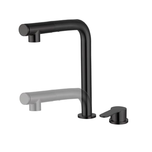 KANBUN Schwarzer Ausziehen von Küchenarmatur unter Fenster Edelstahl Spüle Tap 2 Modi Heiße und kaltes Wassermixer modernes Design für Hausaufrüstung KANBUN Schwarzer Ausziehen von Küchenarmatur unter Fenster Edelstahl Spüle Tap 2 Modi Heiße und kaltes Wassermixer modernes Design für Hausaufrüstung von KANBUN
