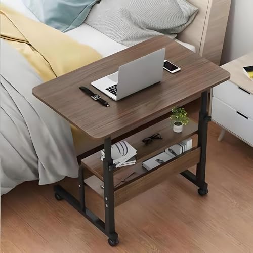 KANBUN Verstellbarer C-förmiger Endtisch mit Rädern U2013 Moderner Beistelltisch für Wohnzimmer, Schlafzimmer oder Büro, perfekt als Endtische Wohnzimmer mit Aufbewahrung oder Frühstückstisch, für von KANBUN