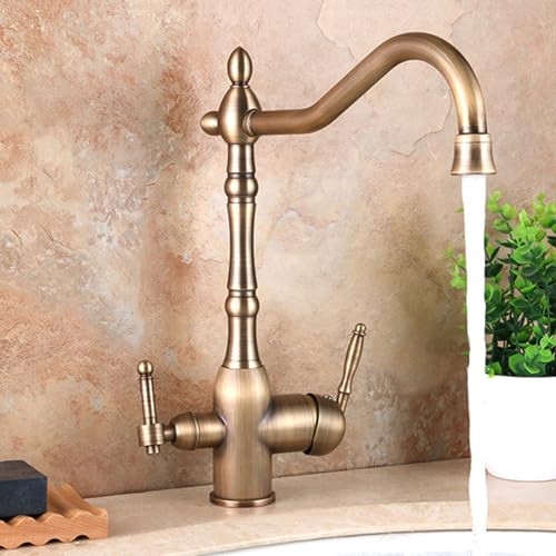 KANBUN Vintage -Küchenarmatur mit umgekehrter Osmose 3 -Wege -Mischhahn für Trinkwasser Dual Griff Heiße und kalte Griferia Antike Design Home -Verwendung KANBUN Vintage -Küchenarmatur mit umgekehrter Osmose 3 -Wege -Mischhahn für Trinkwasser Dual Griff Heiße und kalte Griferia Antike Design Home -Verwendung von KANBUN