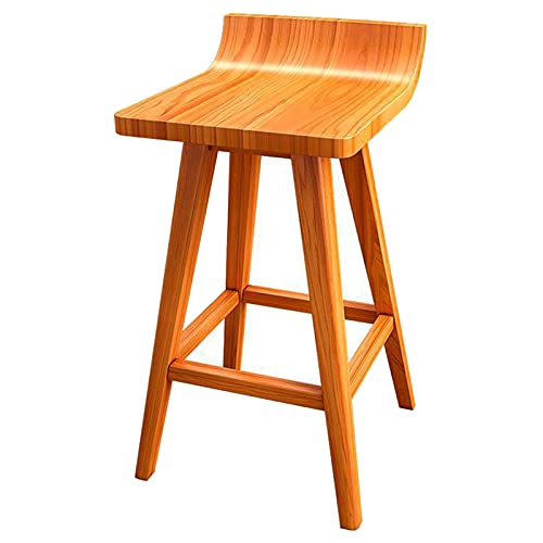 KANBUN Wood Bar Stuhl Terrasse Garten Freizeit mit Fußstütze, Sitzhöhe 45/55/65/75 cm, Teakfarbe (Größe: 75 cm) von KANBUN