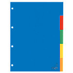 KANGARO Blanko Register DIN A4 Farbig Sortiert 5-teilig PP (Polypropylen) Rechteckig 4 Löcher A405 von KANGARO