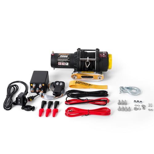 KANGAROO WINCH Elektrische Seilwinde 12V - 3500 LBS / 1587 kg Zugkraft - Ideal für ATV, Quad und Offroad Einsätze - Robuste Konstruktion - Inklusive Synthetikseil und Funkfernbedienung (K3500SR) von KANGAROO WINCH
