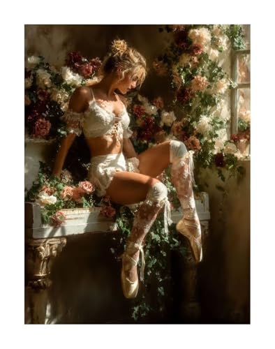 Balletttänzerin Diamond Painting Kit Groß XXL 50 x 70 cm, 5D DlY Frau Diamant Painting Kinder Full drill Daiments Malerei Erwachsene, Diamond Art Mosaic Stickerei Bastelset Geschenk Wand Dekor KSWF509 von KANGSONGWENJIAJU