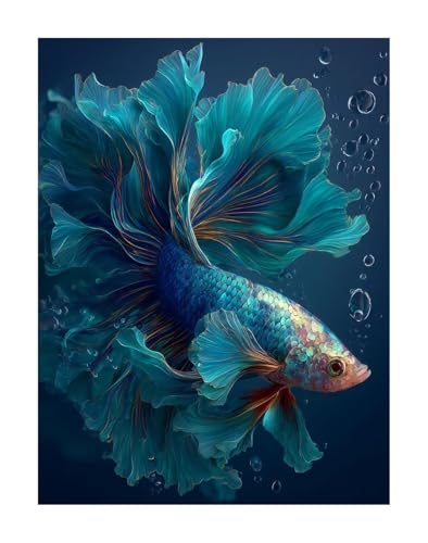 Diamond Painting Blau Diamond Painting Erwachsene Groß XXL 30x40 cm Fisch Full drill Daiment Malerei Erwachsene, 5D Diamant Art Mosaic Stickerei Bastelset Geschenk für Home Decor KSWF319 von KANGSONGWENJIAJU