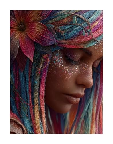 Diamond Painting Kinder Blume 5D Diamond Painting Frau Bilder DIY Full drill Crystal Strass Stickerei Mosaic Diamant Malerei Bastelset Geeignet Geschenk und Wanddeko 50 x 70 cm KSWF331 von KANGSONGWENJIAJU