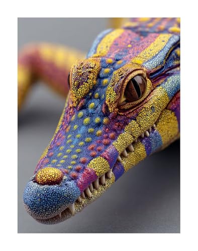 Diamond Painting Kinder Tier 5D Diamond Painting Krokodil Bilder DIY Full drill Crystal Strass Stickerei Mosaic Diamant Malerei Bastelset Geeignet Geschenk und Wanddeko 50 x 70 cm KSWF354 von KANGSONGWENJIAJU