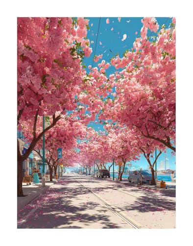 Diamond Painting Landschaft Diamond Painting Erwachsene Groß XXL 60x80 cm Straßenansicht Full drill Daiment Malerei, 5D Diamant Art Mosaic Stickerei Bastelset Geschenk für Home Decor KSWF329 von KANGSONGWENJIAJU