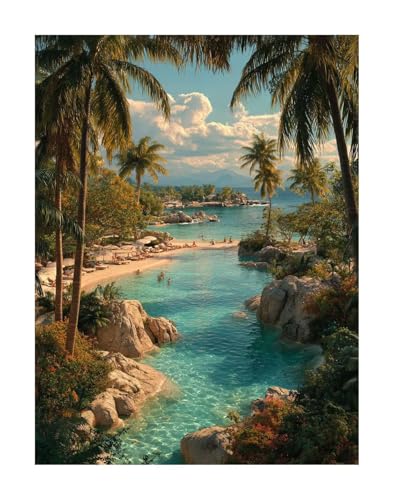 Diamond Painting Landschaft Diamond Painting Erwachsene Groß XXL 80x100 cm Strand Full drill Daiment Malerei Erwachsene, 5D Diamant Art Mosaic Stickerei Bastelset Geschenk für Home Decor KSWF350 von KANGSONGWENJIAJU