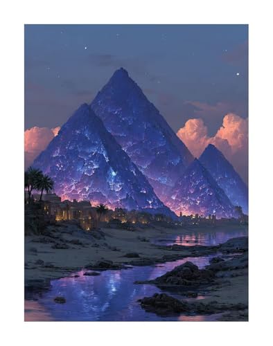 Diamond Painting Pyramide Diamond Painting Erwachsene Groß XXL 60x80 cm Landschaft Full drill Daiment Malerei Erwachsene, 5D Diamant Art Mosaic Stickerei Bastelset Geschenk für Home Decor KSWF606 von KANGSONGWENJIAJU