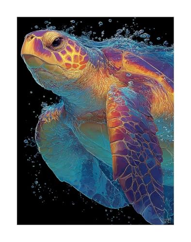 Diamond Painting Tier Diamond Painting Erwachsene Groß XXL 60x80 cm Meeresschildkröten Full drill Daiment Malerei Erwachsene, 5D Diamant Art Mosaic Stickerei Bastelset Geschenk für Home Decor KSWF359 von KANGSONGWENJIAJU